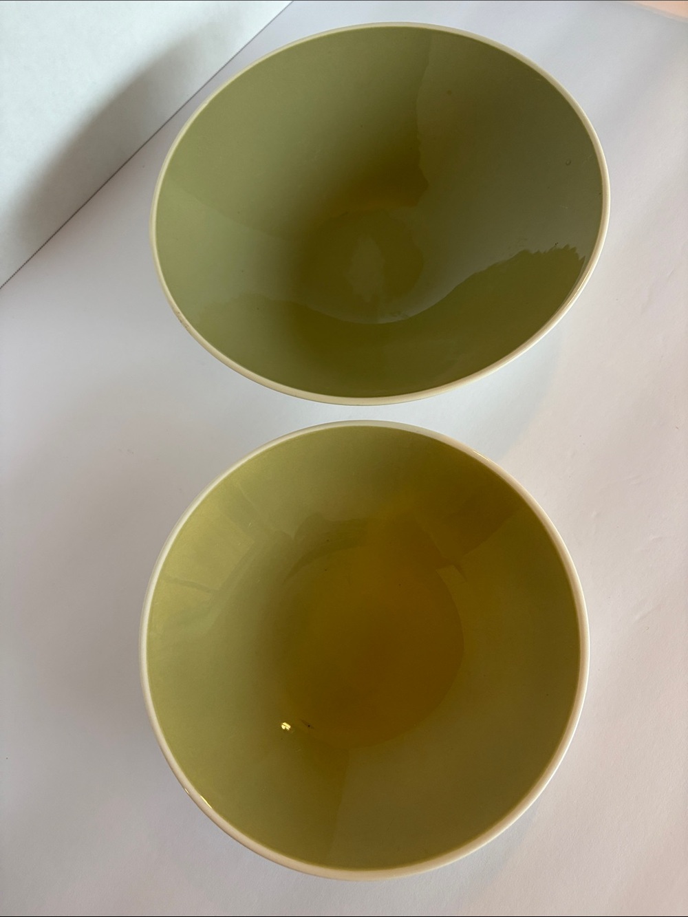 Vintage Ikea Fargrik Avocado Green Nesting Bowls - Set of 2 (8” and 6.5”)